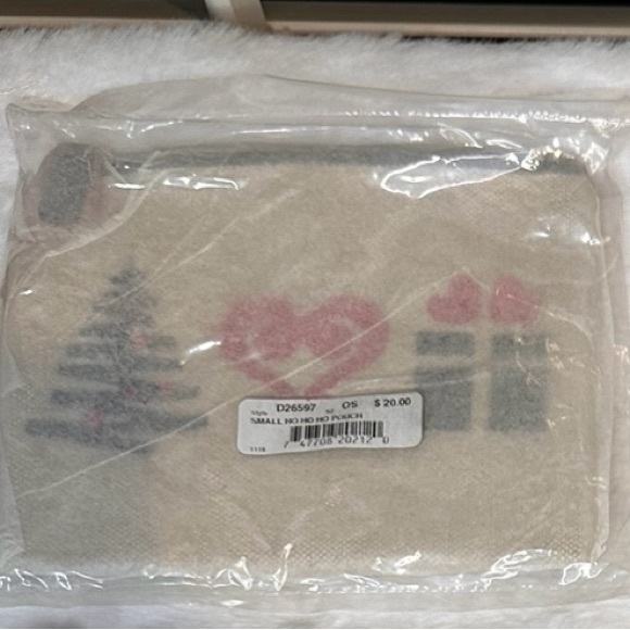 NWT Brighton Ho Ho Ho Holiday Canvas Pouch - Picture 2 of 4